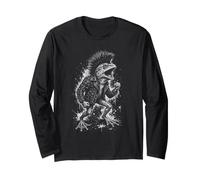 Punk Rock Frog Mohawk Rebel Shout Long Sleeve T-Shirt