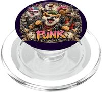 Punk Rock Music Animal Funny Capybara Shiba-Inu Punk Band PopSockets PopGrip for MagSafe