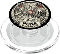 Punk Rock Music Animal Funny Shiba-Inu Capybara Punk Band PopSockets PopGrip for MagSafe