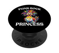 Punk Rock Princess Chicken Rocker Band Music Wild Hair Fun PopSockets Adhesive PopGrip
