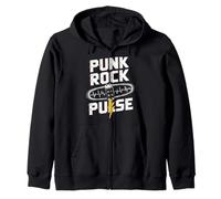 Punk Rock Pulse Punk Rock Music Zip Hoodie