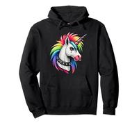 Punk Rock Rainbow Unicorn Emo Goth Alternative, Animal Pullover Hoodie