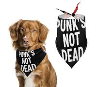 Punk Rock Set Skull Punks Not Dead Words Red Black Dog Bib Comfortable Pet Bibs Scarf Breathable Triangle Scarf For Puppy Summer Party