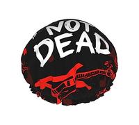 Punk rock set skull punksdead words red black Shower Cap for Women Elastic and Reusable Protection Hair Bath Caps Doub