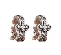 Punk Rock Single Ear Studs For Men Retro Crosses Designs Sturdy Alloy Jewelry Portable For Concerts Casual Wear Gothic Ear Piercing