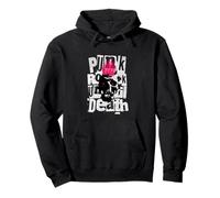 Punk Rock Skull Art Mohawk Until Death Grunge Style Print Pullover Hoodie