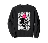 Punk Rock Skull Art Mohawk Until Death Grunge Style Print Sweatshirt