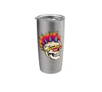 Punk Rock Skull Retro 80s 90s Rocker Gothic Goth Stainless Steel Insulated Tumbler