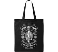 Punk Rock Style Punk's Not Dead Loud Rebel Natural Ecological Cotton Tote Bag Black