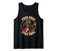 Punk Rock T Rex Dinosaur Electric Guitar Rocker Concert Loud Tank Top