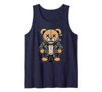 Punk Rock Teddy Bear Biker Horror Cartoon Gothic Tank Top
