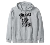 Punk Rock Vive La Resistance Freedom Resistance Protest Zip Hoodie