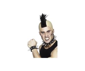 Punk Rocker Accessory Set - choker punk wristband 1980s fancy dress accessory set unisex rocker costume smiffys