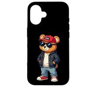 Punk Rocker Rapper Popster Punker Teddy Bear Rap Hip Hop Case for iPhone 16