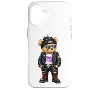 Punk Rocker Rapper Popster Punker Teddy Bear Rap Hip Hop Case for iPhone 16