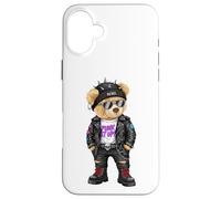 Punk Rocker Rapper Popster Punker Teddy Bear Rap Hip Hop Case for iPhone 16 Plus