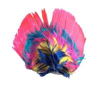 Punk Rocker Unisex Mohican Rooster Mohawk Wig Rainbow Pink