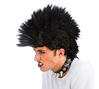 Wicked Costumes Black Spiky Punk Rocker Wig for Adults, Fancy Dress