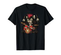 Punk Rockstar Kitty Cat Drummer Riot T-Shirt