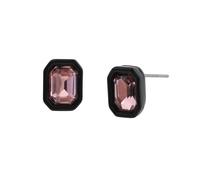 Punk Romance Emerald Cut Stone Stud Earrings Steve Madden Pink One Size