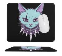 Punk Scar Cat Mouse Pad Waterproof Ultra-Thin Non-Slip Rubber Base Square Mouse Mat Gaming Mousepad 9.8"x11.8"