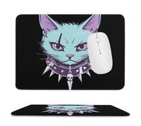 Punk Scar Cat Mouse Pad Waterproof Ultra-Thin Non-Slip Rubber Base Square Mouse Mat Gaming Mousepad 7.9"x9.4"