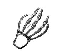 Punk Skull Hand Brooch for Women Men Vintage Skeleton Lapel Pin Collar Pin Gothic Cool Statement Backpack Badges Stylish Personalized Creative Brooches Scary Halloween Costume Jewelry, 1, Metal, no