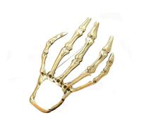 Punk Skull Hand Brooch for Women Men Vintage Skeleton Lapel Pin Collar Pin Gothic Cool Statement Backpack Badges Stylish Personalized Creative Brooches Scary Halloween Costume Jewelry, 1, Metal, no