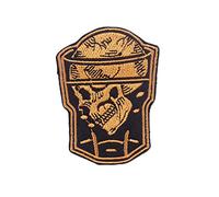Punk Skull Patch Skeleton in Wine Glass Applique Iron On/Sew On Emblem Embroidered Patches for Backpacks Jackets Hat Clothes DIY Decoration
