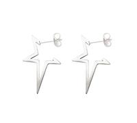 Punk Star Earrings Stainless Steel Gothic Personalized Cool Shooting Hollow Out Stars Lightweight Small Open Hoop Earrings for Men Women Minimalist Festival Party Daily Fashion Jewelry Gifts