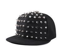 Punk Studded Hip-hop Hat, Studded Punk Hat, Baseball Cap for Hip-hop Dance, Baseball Style Hat Cap, silver, Large