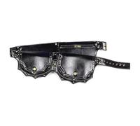Punk Studded Waist Bag, Medieval Steampunk Hip Pouch for Cosplay LARP and Outdoor Festivals, Adjustable Unisex Belt Freeing Hands(Nero)