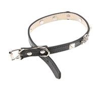 Punk Style Adjustable Dog Collar with Skull Pattern Decorative Pet Neckwear for Halloween Parties Suitable for Cats and Animals Durable and Stylish Design