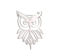 Punk Style Hollow Owl Stainless Steel Gold-plated Bird Brooch, Suit Accessories, Wedding matching set, One Size, Stainless Steel, gem na