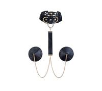 Punk Style Leather Body Chain & Nipple Covers for Women Gothic Metal Chest Harness with PU Collar Choker Edgy Adjustable Chest Jewelry for Festival Party Clubs and Sexy Lingerie Accessories