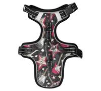 Punk Style Rock Guitar Star Balck Red Reflective Dog harnessing for Great dane Dog Walking Accessories Dog Vest for Walking Chaleco para perro