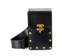 Punk Style Waist Bag for Women - Leather Steampunk Bag Chain Bag - Steampunk Waist Bag, PU Leather Belt Renaissance Cosplay Costume for Theme Parties, black, see description, See description