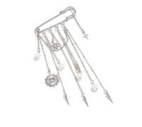 Punk Styles Imitation Pearls Brooch Pendant With Interchangeable Waist Chain For Casual And Formal Occasions Rhinestones Pendant Brooch