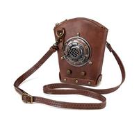 Punk Styles Ladies Crossbody Purse Vintage Leather Shoulder Bag With Adjustable Strap For Travel Shopping And Daily Use Punk Handbag
