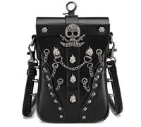 Punk Styles Ladies Shoulder Bag Black Retro Crossbody Purse Phone Handbag Ideal for Fashion Women Seeking Unique Design