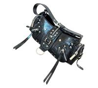 Punk Styles Shoulder Bag For Women PU Leather Studded Armpit Bag Elegant Underarm Purse For Parties And Daily Use Trendy Women's Handbag