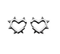 Punk Titanium-Steel Spiky Thorn Earring for Women Men Ear Clip Funny Street Hip Hop Earring Gothic Jewelry Gift Small Heart Hoop-earrings for Girls Women