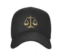 Punk Unisex Gold Scales of Justice Law Logo Baseball Cap Adult Lawyer Legal Party Adjustable Dad Hat for Men Women Sports