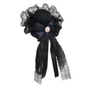 Punk Veil Hat With Hair Clip Lace Bowknot Barrette Side Clip For Female Halloween Party Costume Styling Accessories Elegant Accessory