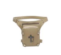 Punk Waist Bag, Thigh Bags for Outdoor, Bike Motorcycle Cycling Hiking Crossbody Utility Pouch Hip and Leg Bag Multi-Functional Shoulder Bags (Khaki)