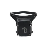 Punk Waist Bag, Thigh Bags for Outdoor, Bike Motorcycle Cycling Hiking Crossbody Utility Pouch Hip and Leg Bag Multi-Functional Shoulder Bags (Black)