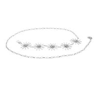 Punk Waist Chain for Ladies Sun Shape Metal Silver Belt | Beach Party and Casual Occasions, Stylish Unique Attractive Charming Look, Thin Fit
