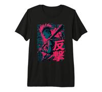 Punk Warrior with Baseball Bat and Kanji Premium T-Shirt