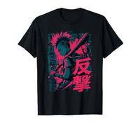 Punk Warrior with Baseball Bat and Kanji T-Shirt