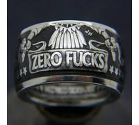 Punk Women & Men Cocktail Party Rings 925 Silver Ring Gifts Rings Band Size 6-12-#1 ZERO FUCKS-8